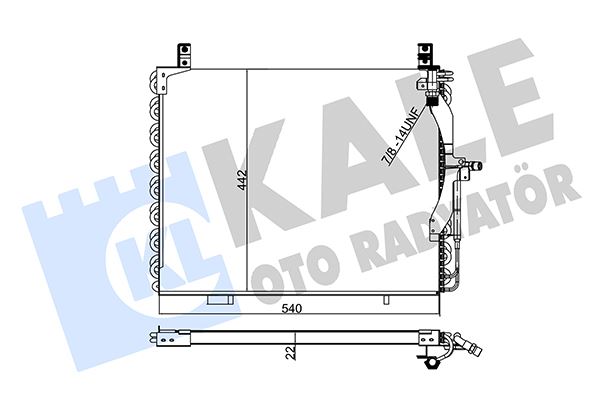 KALE OTO RADYATÖR 354055 İklimlendirme Sistemi Klima Radyatörü - MERCEDES-BENZ 124 Sedan (W124) uyumlu