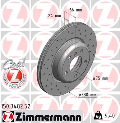 ZIMMERMANN 150.3482.52 Fren Sistemleri Fren Diski - BMW 5 (F10) uyumlu