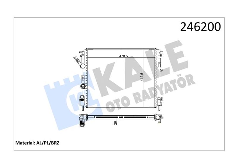 Su Radyatörü - KALE OTO RADYATÖR - 0528361AB Ürün Görseli
