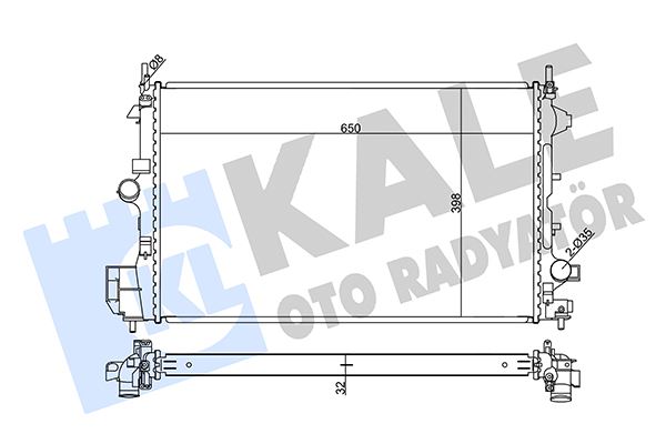 KALE OTO RADYATÖR 355580 Soğutma Sistemi Su Soğutucu & Parçaları - SAAB 9-3 Cabrio (YS3F) uyumlu