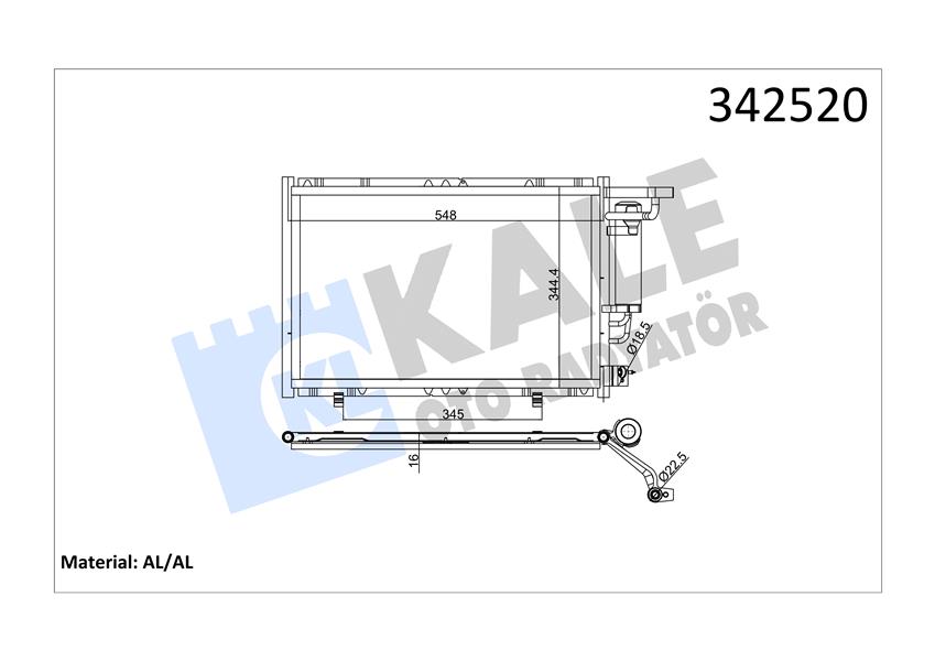 KALE OTO RADYATÖR 342520 İklimlendirme Sistemi Klima Radyatörü - FORD FIESTA VI (CB1, CCN) uyumlu