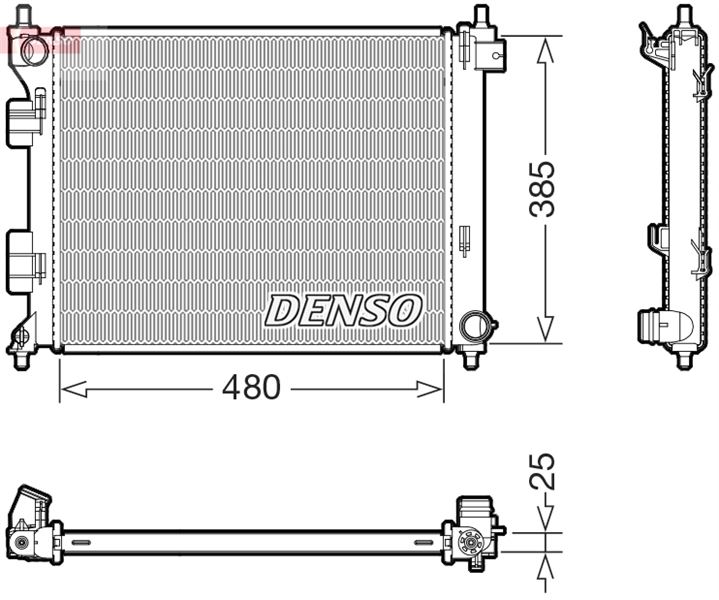DENSO DRM41034 Soğutma Sistemi Su Soğutucu & Parçaları - HYUNDAI i20 I (PB, PBT) uyumlu