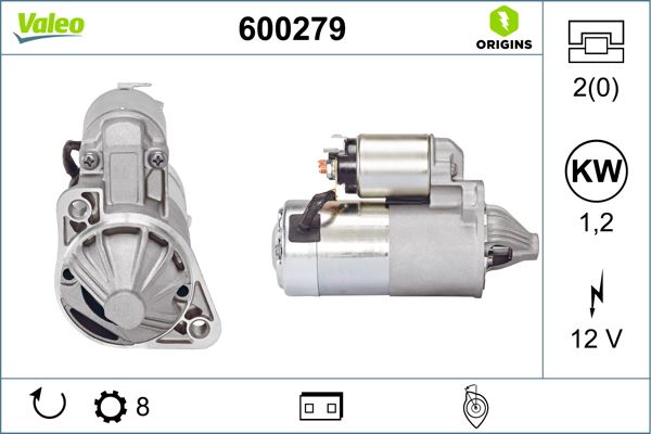 VALEO 600279 Elektrik Sistemi Marş Motoru - MITSUBISHI 3000 GT Coupe (Z1_A) uyumlu