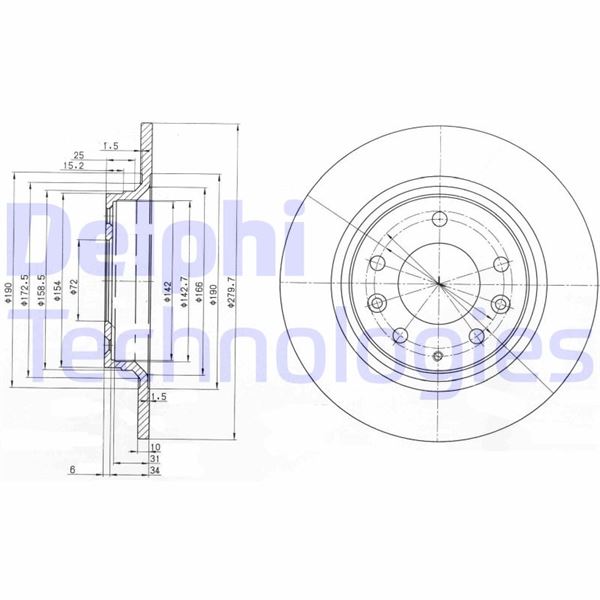 DELPHI BG3875C Fren Sistemleri Fren Diski - MAZDA 6 Hatchback (GH) uyumlu