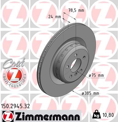 ZIMMERMANN 150.2945.32 Fren Sistemleri Fren Diski - BMW X5 (F15, F85) uyumlu