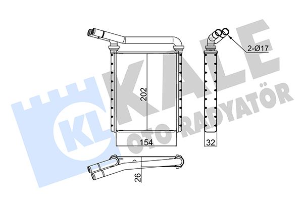 KALE OTO RADYATÖR 355115 İklimlendirme Sistemi İç Mekan Isı Değiştirici - TOYOTA PRIUS PLUS (_W4_) uyumlu