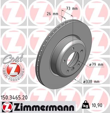 ZIMMERMANN 150.3465.20 Fren Sistemleri Fren Diski - BMW 1 Coupe (E82) uyumlu