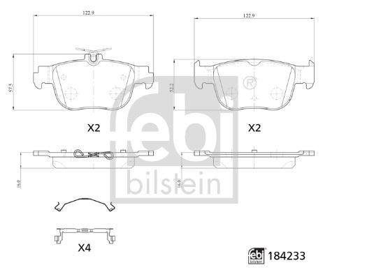 FEBI BILSTEIN 184233 Fren Sistemleri Fren Balatası - VW GOLF VIII (CD1, DA1) uyumlu