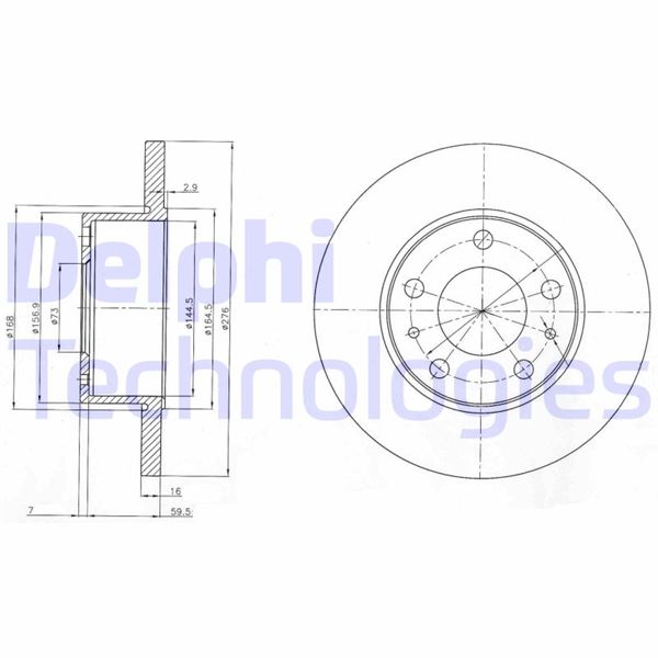 DELPHI BG3753 Fren Sistemleri Fren Diski - IVECO DAILY III Platform şasi uyumlu