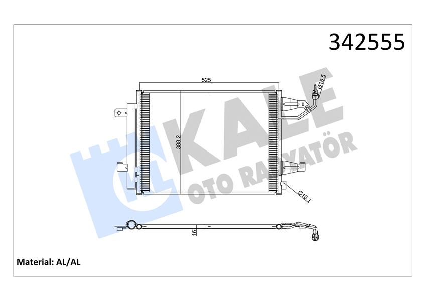 KALE OTO RADYATÖR 342555 İklimlendirme Sistemi Klima Radyatörü - SMART FORFOUR (454) uyumlu