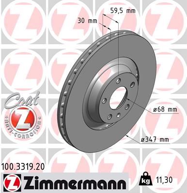 ZIMMERMANN 100.3319.20 Fren Sistemleri Fren Diski - AUDI A6 C6 (4F2) uyumlu