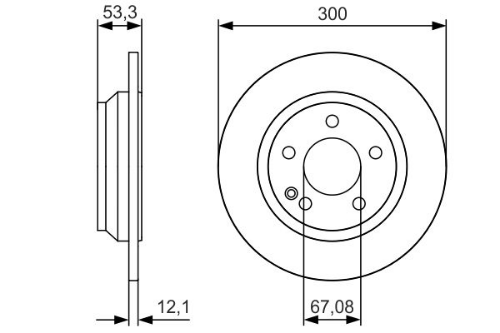 BOSCH 0 986 479 D12 Fren Sistemleri Fren Diski - MERCEDES-BENZ V-SERISI (W447) uyumlu