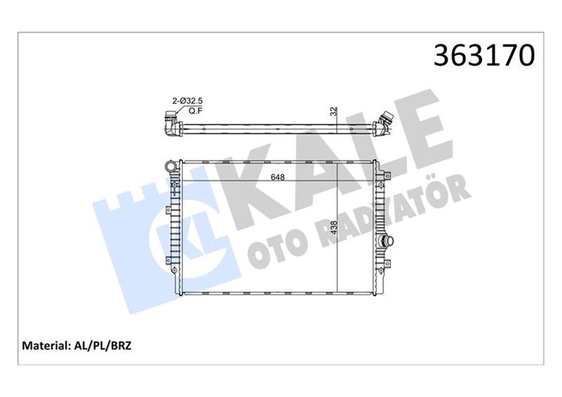 KALE OTO RADYATÖR 363170 Soğutma Sistemi Su Soğutucu & Parçaları - VW JETTA IV (162, 163, AV3, AV2) uyumlu