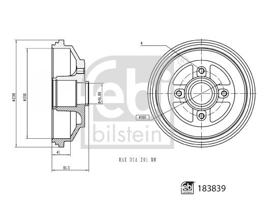 FEBI BILSTEIN 183839 Fren Sistemleri Fren Kampanası - SUZUKI SPLASH (EX) uyumlu