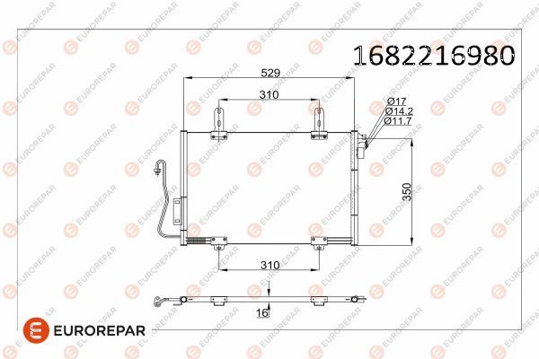 EUROREPAR 1682216980 İklimlendirme Sistemi Klima Radyatörü - RENAULT KANGOO Express (FC0/1_) uyumlu