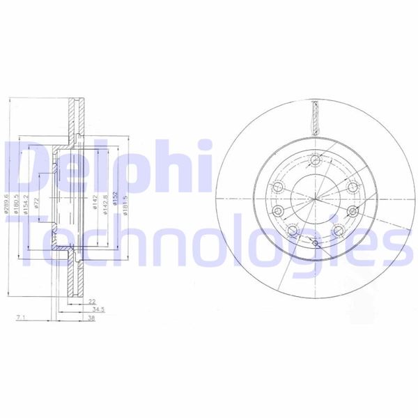 DELPHI BG4141 Fren Sistemleri Fren Diski - MAZDA MX-5 III (NC) uyumlu