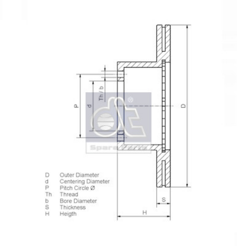 DT Spare Parts 4.63995 Fren Sistemleri Fren Diski - MERCEDES-BENZ ACTROS MP2 / MP3 uyumlu