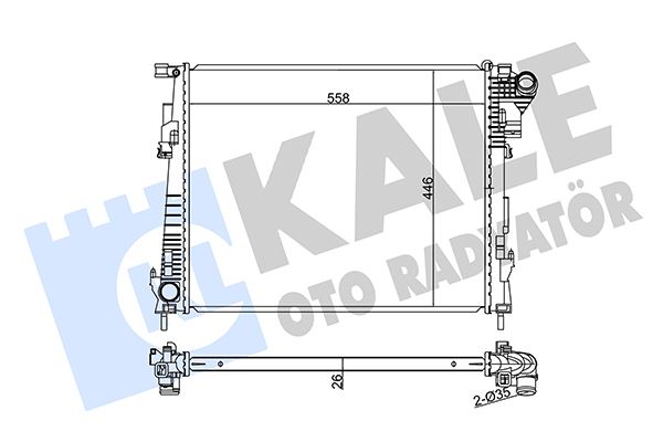 KALE OTO RADYATÖR 351215 Soğutma Sistemi Su Soğutucu & Parçaları - RENAULT TRAFIC II Minibüs/Otobüs (JL) uyumlu