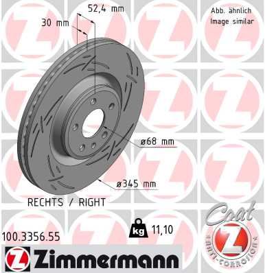 ZIMMERMANN 100.3356.55 Fren Sistemleri Fren Diski - AUDI A7 Sportback (4GA, 4GF) uyumlu