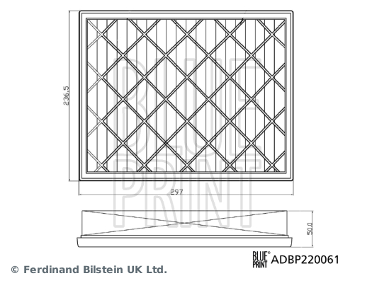 BLUE PRINT ADBP220061 Motor Hava Filtresi - FORD RANGER (TKE) uyumlu