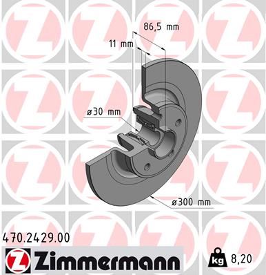 ZIMMERMANN 470.2429.00 Fren Sistemleri Fren Diski - RENAULT VEL SATIS (BJ0_) uyumlu