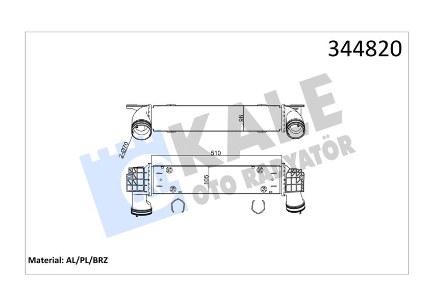 KALE OTO RADYATÖR 344820 Motor Turbo Radyatörü - BMW 3 (E90) uyumlu