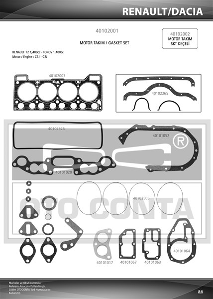 Motor Conta Seti - OTOCONTA - 40102001 Ürün Görseli