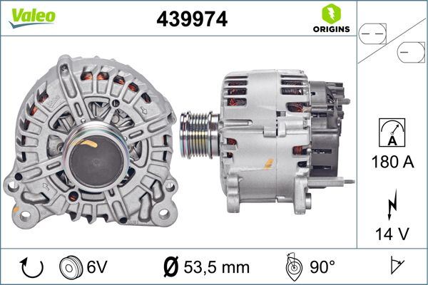 VALEO 439974 Elektrik Sistemi Alternatör - VW GOLF VII Variant (BA5, BV5) uyumlu