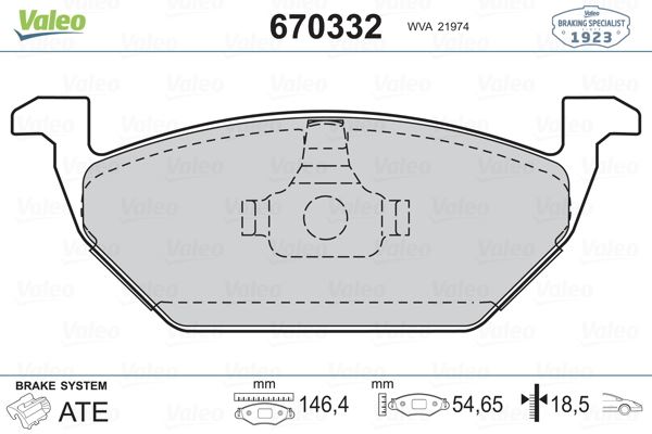 VALEO 670332 Fren Sistemleri Fren Balatası - SKODA ROOMSTER (5J7) uyumlu