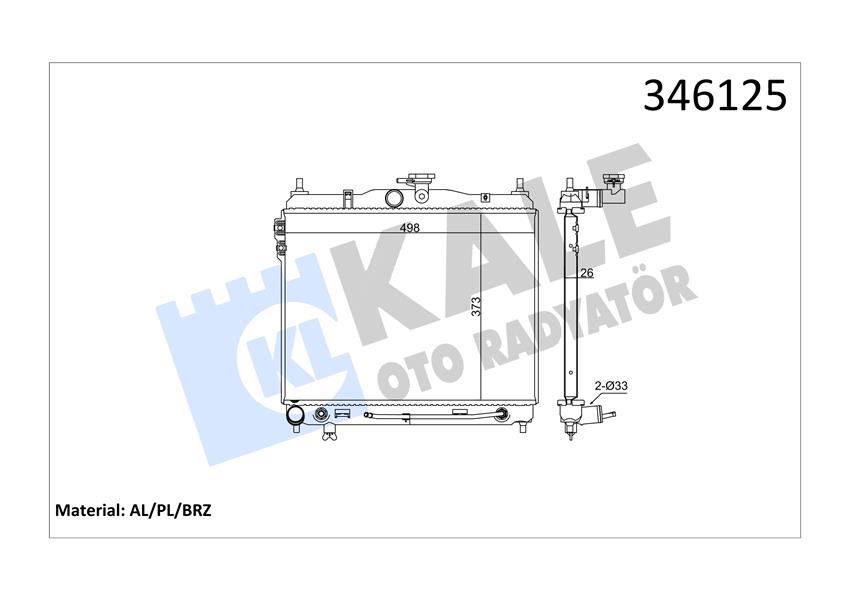 KALE OTO RADYATÖR 346125 Soğutma Sistemi Su Soğutucu & Parçaları - HYUNDAI GETZ (TB) uyumlu