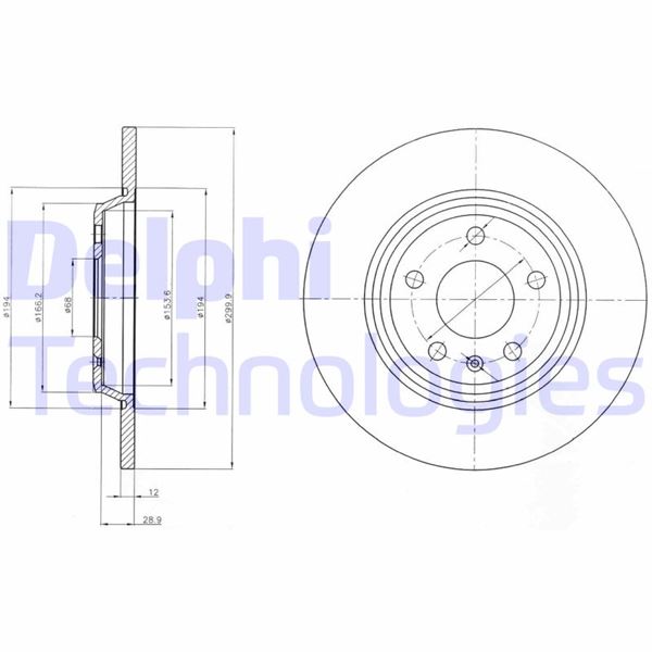 DELPHI BG4081C Fren Sistemleri Fren Diski - AUDI A7 Sportback (4GA, 4GF) uyumlu