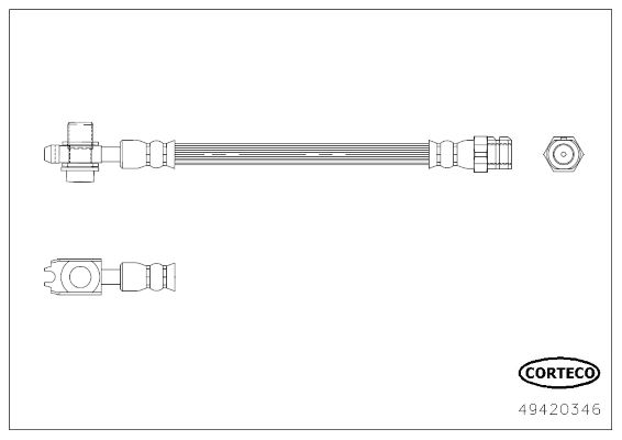 CORTECO 49420346 Fren Sistemleri Fren Hortumları - SEAT LEON ST (5F8) uyumlu