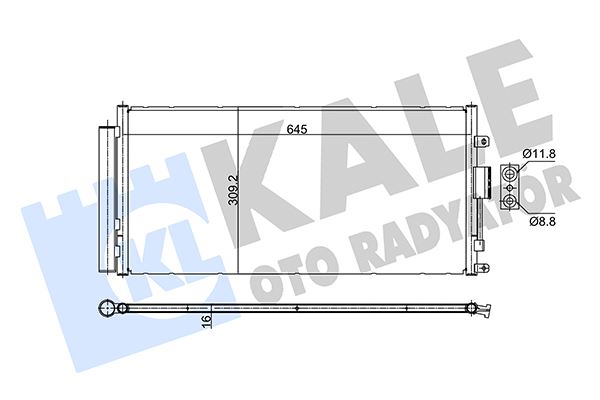KALE OTO RADYATÖR 353090 İklimlendirme Sistemi Klima Radyatörü - ABARTH 500 / 595 / 695 uyumlu