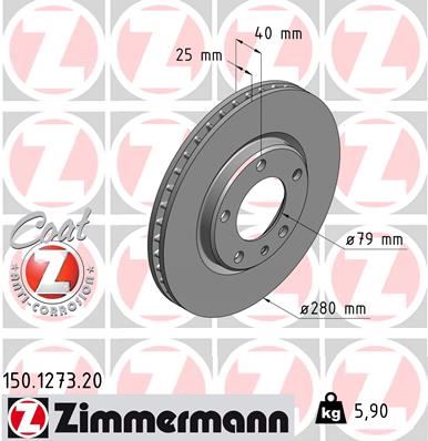 ZIMMERMANN 150.1273.20 Fren Sistemleri Fren Diski - BMW 3 (E30) uyumlu