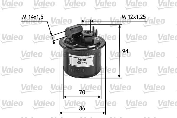 VALEO 587203 Yakıt Sistemi Yakıt Filtresi - ROVER 600 I (RH) uyumlu