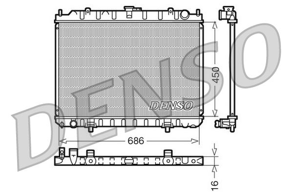 DENSO DRM46023 Soğutma Sistemi Su Soğutucu & Parçaları - NISSAN X-TRAIL I (T30) uyumlu