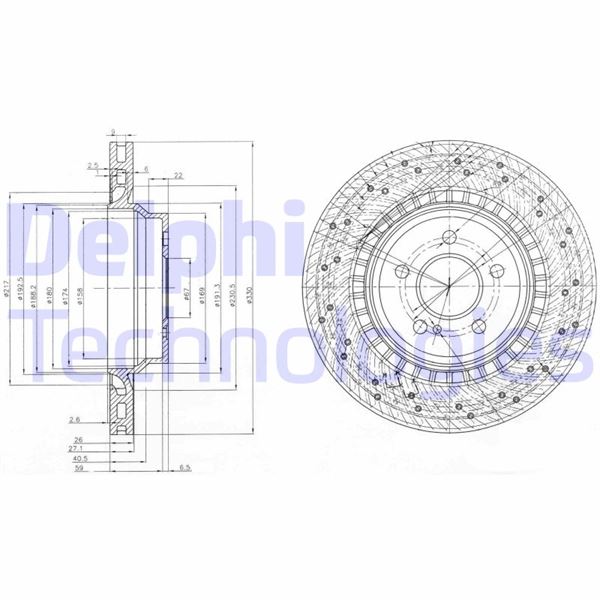 DELPHI BG3917 Fren Sistemleri Fren Diski - MERCEDES-BENZ E-SERISI (W211) uyumlu