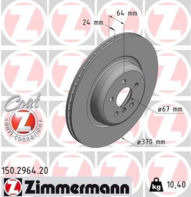 ZIMMERMANN 150.2964.20 Fren Sistemleri Fren Diski - BMW 7 (G11, G12) uyumlu