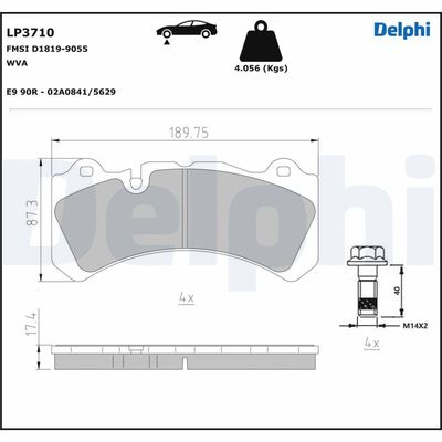 DELPHI LP3710 Fren Sistemleri Fren Balatası - VOLVO S60 II (134) uyumlu