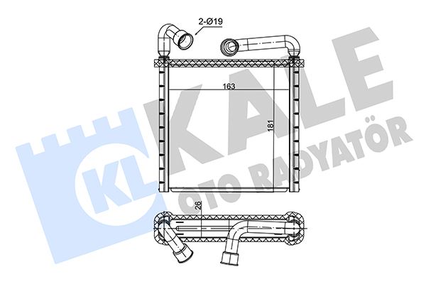 KALE OTO RADYATÖR 352180 İklimlendirme Sistemi İç Mekan Isı Değiştirici - VW GOLF VII Variant (BA5, BV5) uyumlu