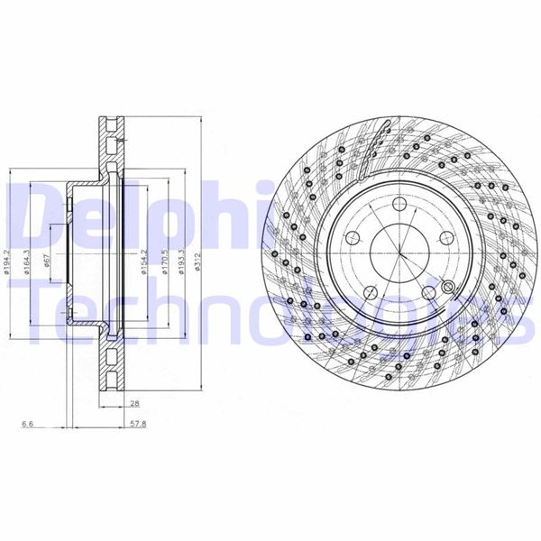 DELPHI BG3882 Fren Sistemleri Fren Diski - MERCEDES-BENZ SL (R230) uyumlu