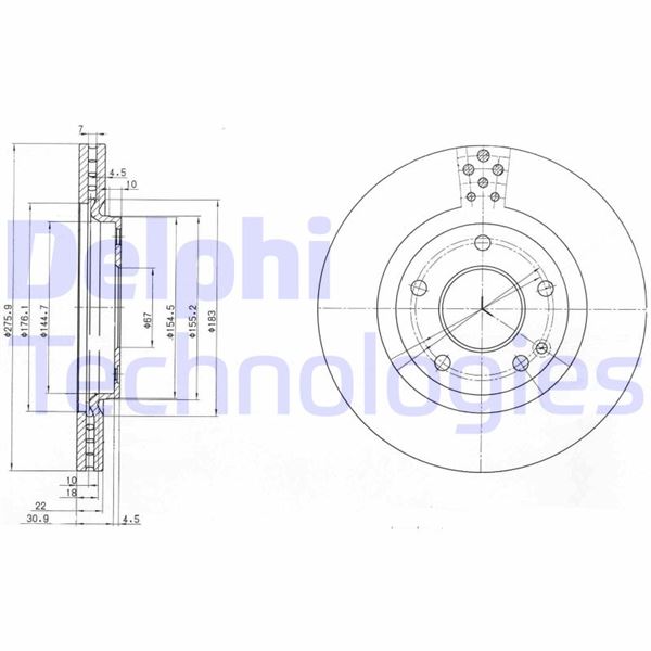 DELPHI BG3829 Fren Sistemleri Fren Diski - MERCEDES-BENZ A-SERISI (W168) uyumlu