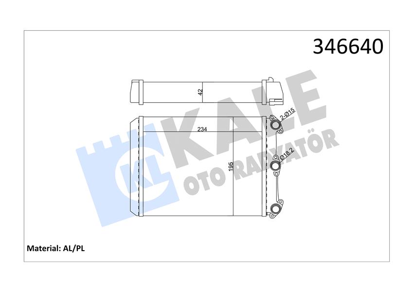 KALE OTO RADYATÖR 346640 İklimlendirme Sistemi İç Mekan Isı Değiştirici - MERCEDES-BENZ 123 Sedan (W123) uyumlu