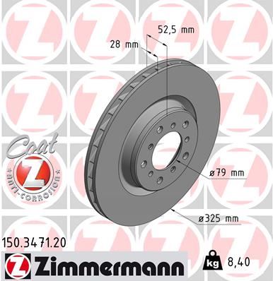 ZIMMERMANN 150.3471.20 Fren Sistemleri Fren Diski - BMW 3 Coupe (E46) uyumlu