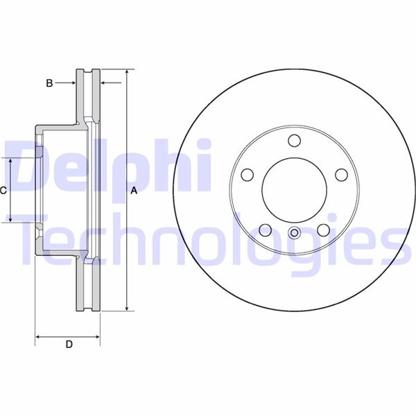 DELPHI BG9145C Fren Sistemleri Fren Diski - MERCEDES-BENZ G-SERISI (W463) uyumlu