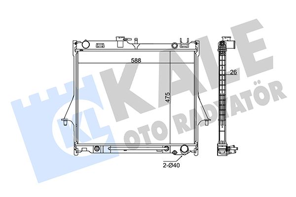 KALE OTO RADYATÖR 384300 Soğutma Sistemi Su Soğutucu & Parçaları - ISUZU D-MAX I (TFR, TFS) uyumlu