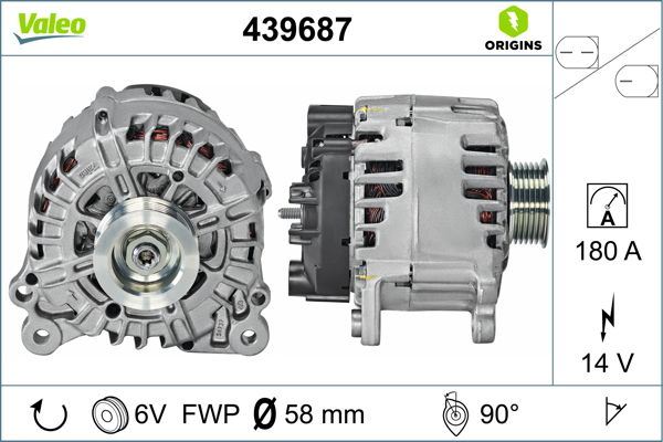 VALEO 439687 Elektrik Sistemi Alternatör - VW TOUAREG (7LA, 7L6, 7L7) uyumlu