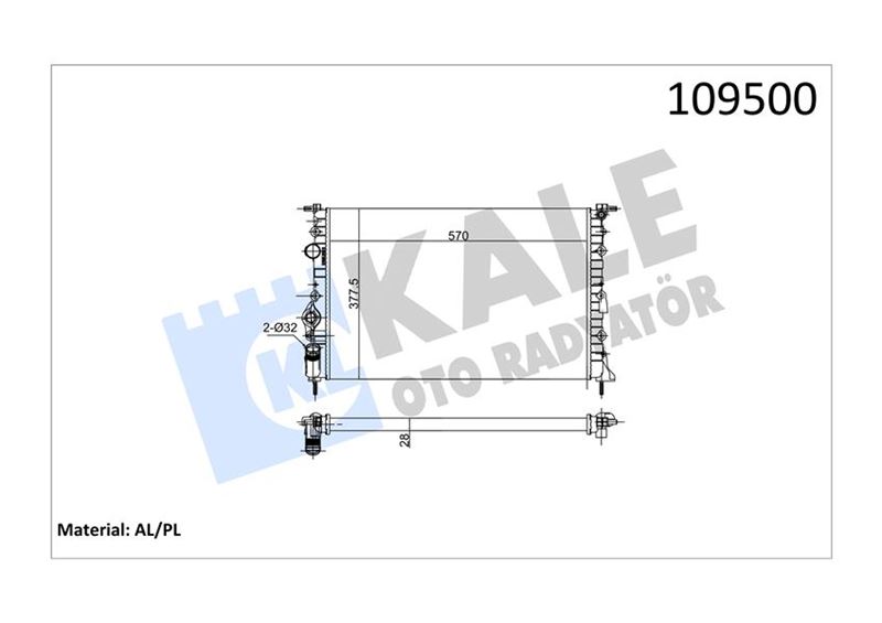 Su Radyatörü - KALE OTO RADYATÖR - 0519192AL Ürün Görseli