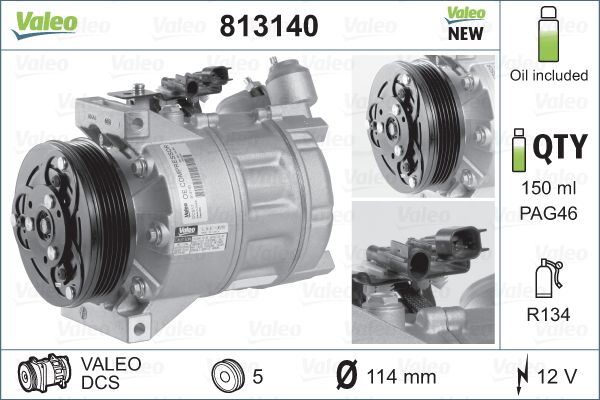 VALEO 813140 İklimlendirme Sistemi Kompresör Parçaları - VOLVO S80 II (124) uyumlu
