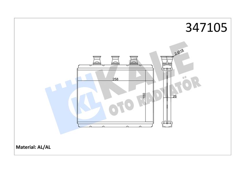 KALE OTO RADYATÖR 347105 İklimlendirme Sistemi İç Mekan Isı Değiştirici - BMW 7 (E65, E66, E67) uyumlu